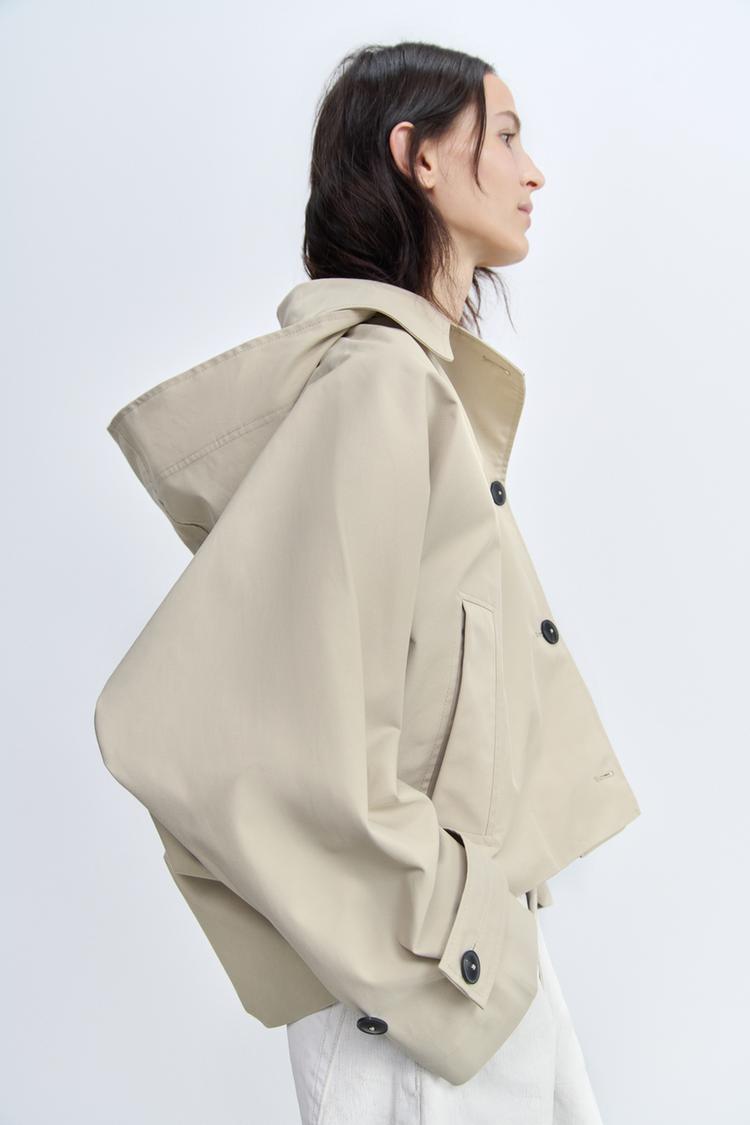HOODED TRENCH COAT
