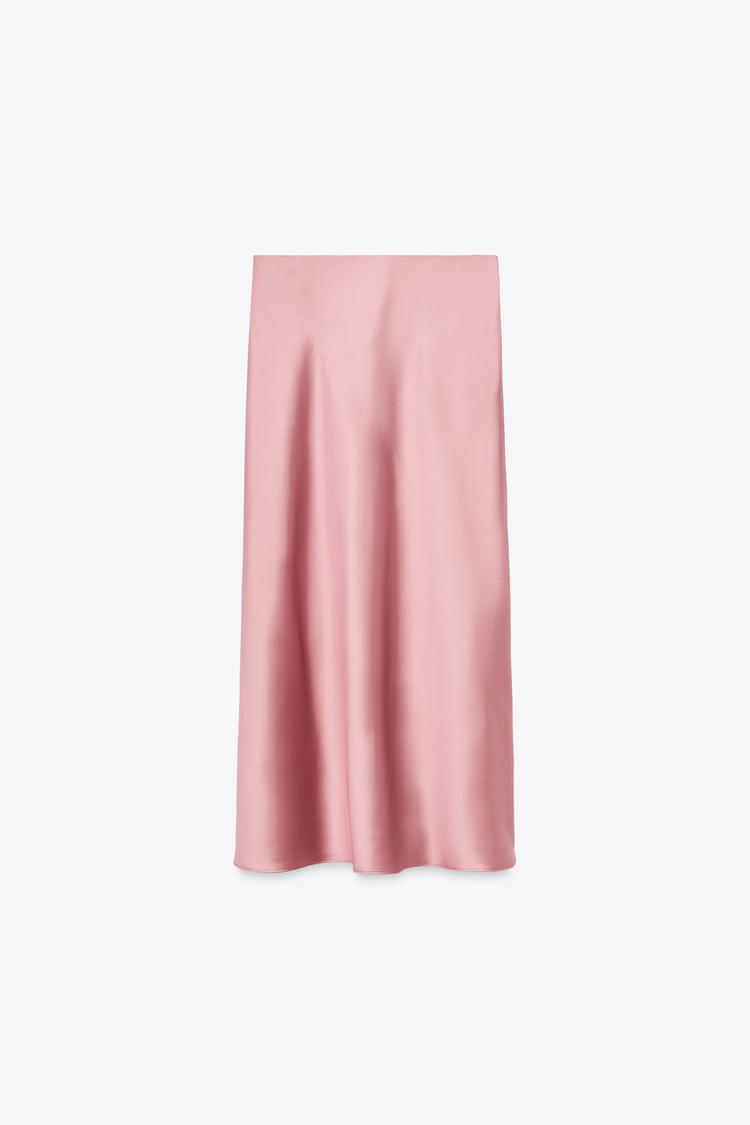 SATIN MIDI SKIRT