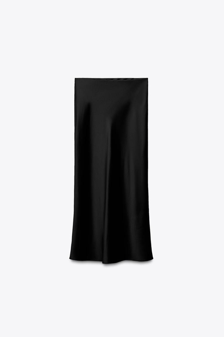 SATIN MIDI SKIRT