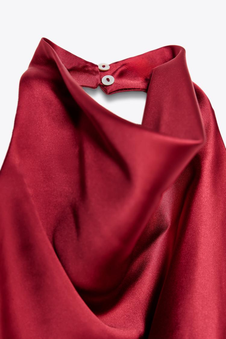 SATIN HALTER TOP