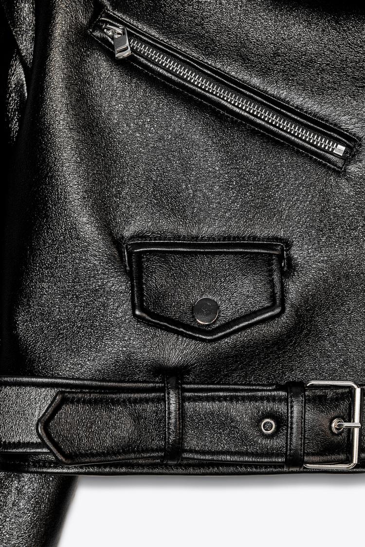 GLANSENDE BIKERJAKKE