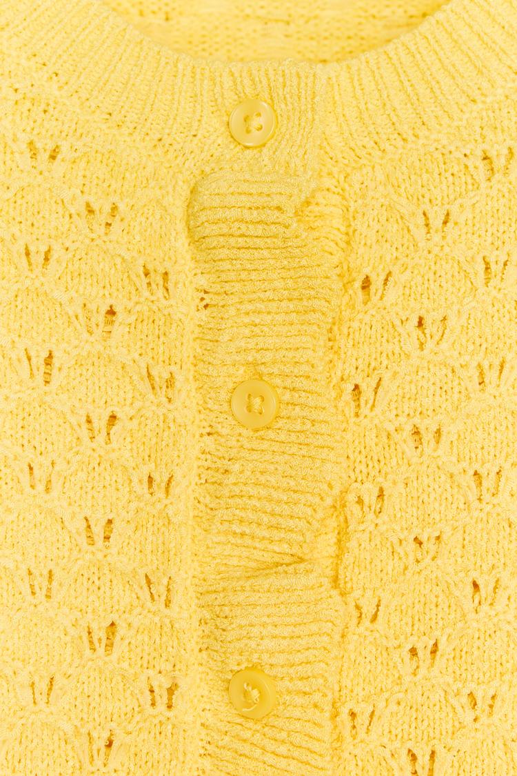 RUFFLED KNIT CARDIGAN