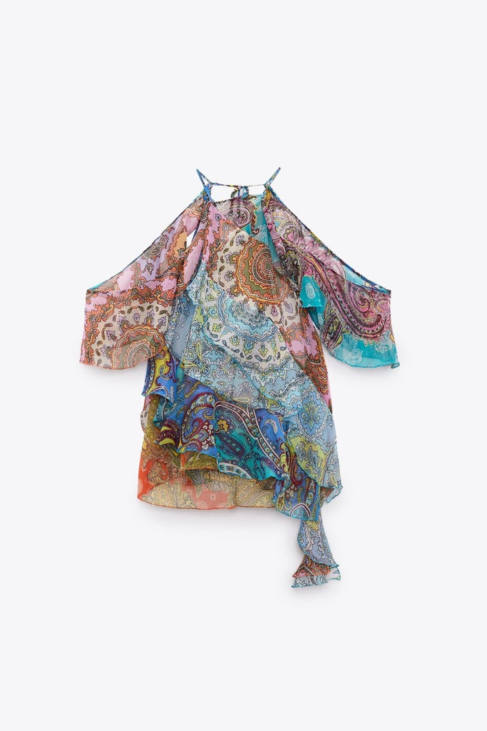 PATCHWORK RUFFLE TOP