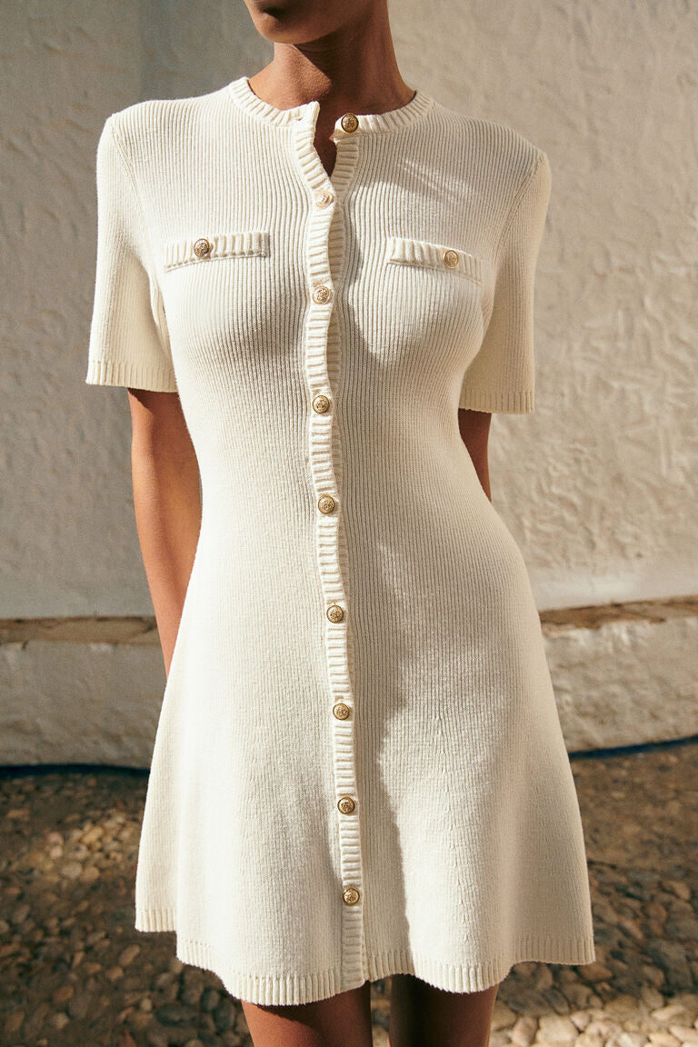 KNIT BUTTON DRESS