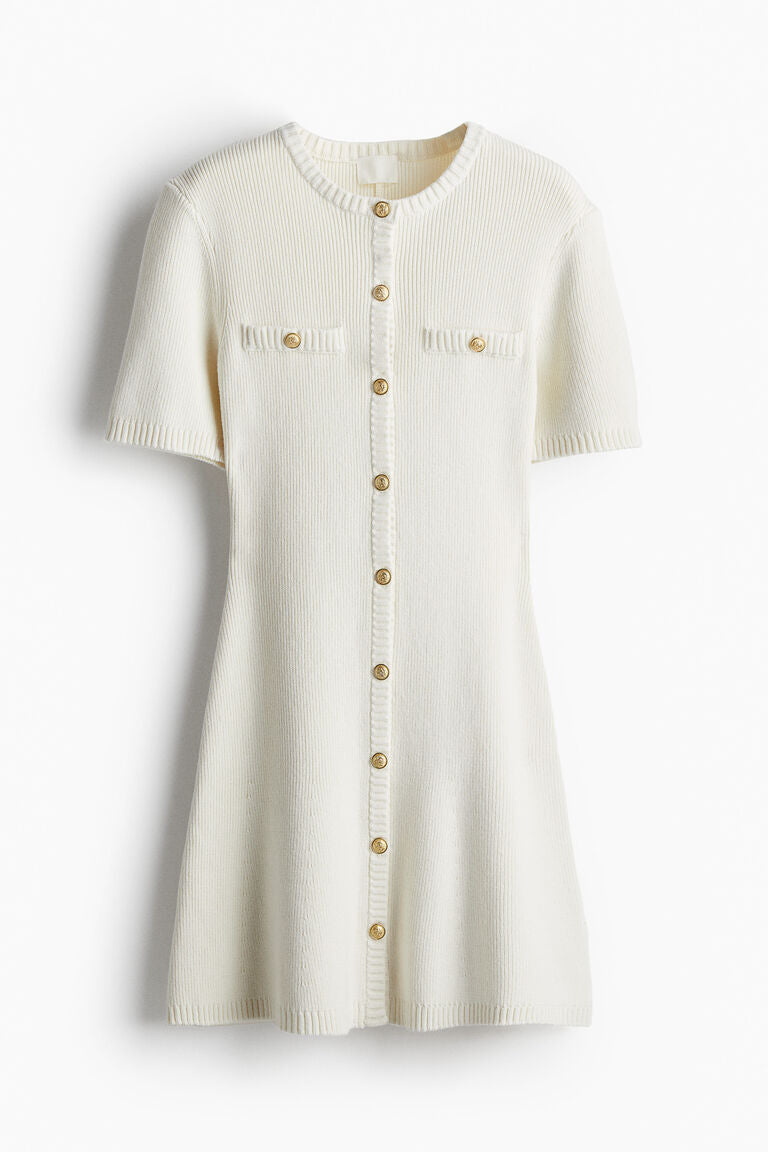 KNIT BUTTON DRESS