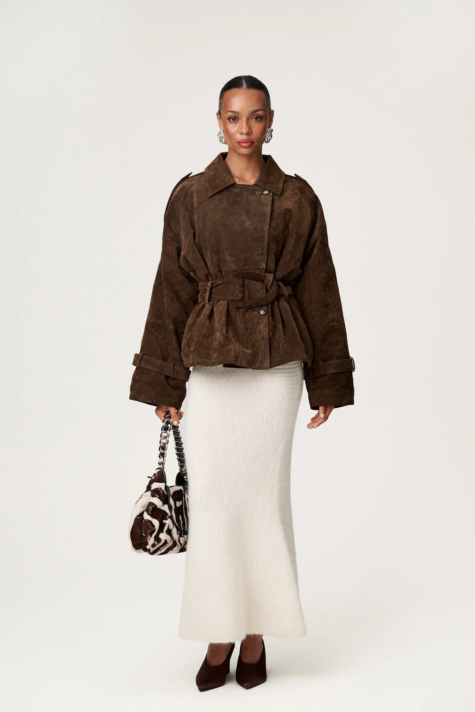 SUEDE SHORT TRENCH