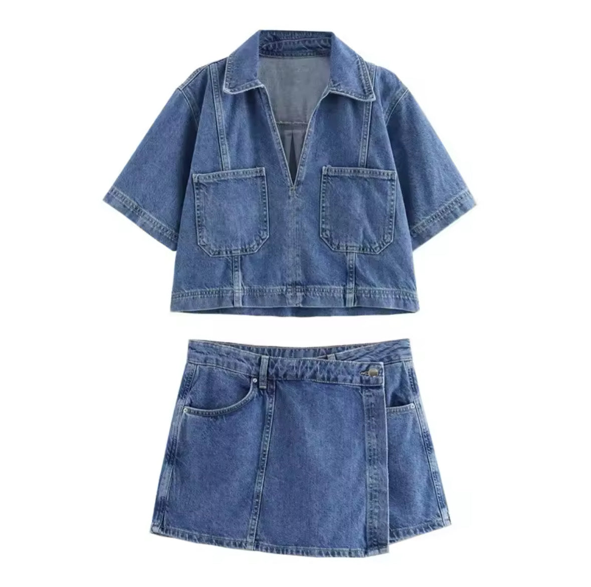 DENIM SKIRT SET