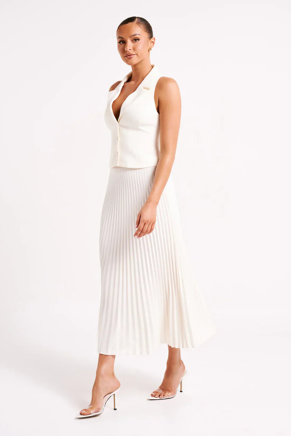 PLEATED MIDI SKIRT