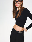 PLEATED BELTED TROUSERS