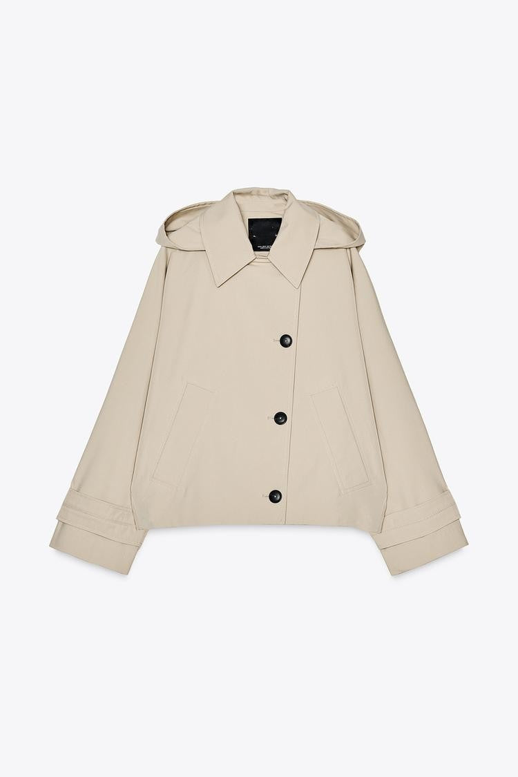 HOODED TRENCH COAT
