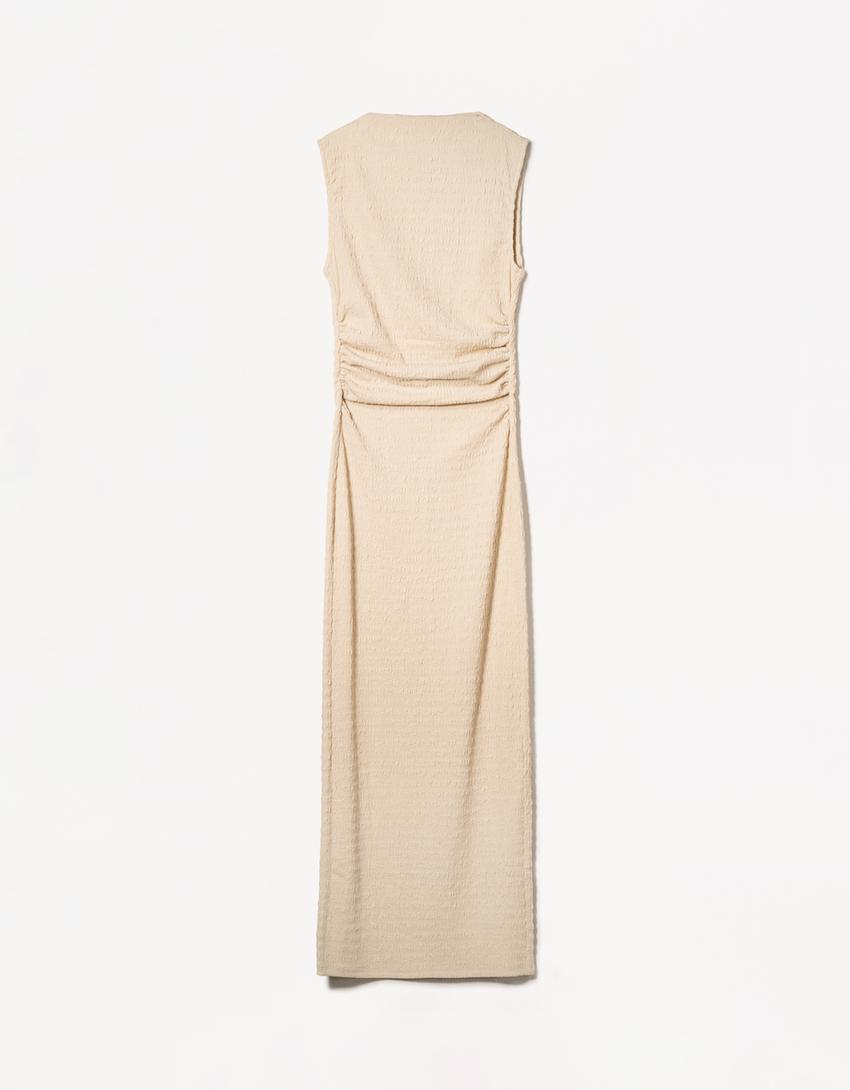 TEXTURED MIDI DRESS