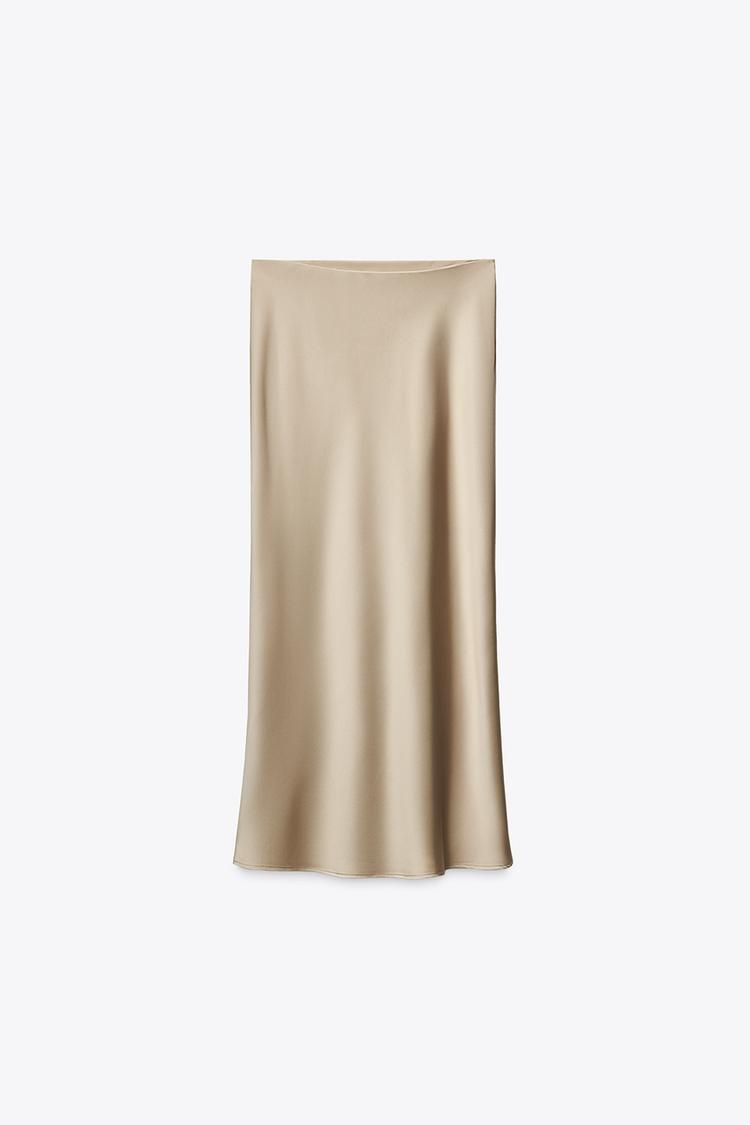 SATIN MIDI SKIRT