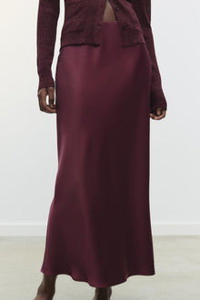 SATIN MIDI SKIRT