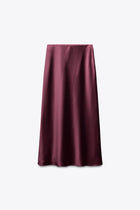 SATIN MIDI SKIRT