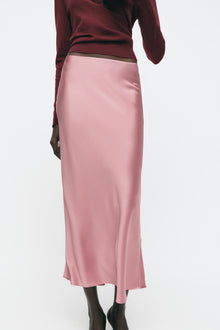 SATIN MIDI SKIRT