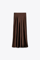 SATIN MIDI SKIRT