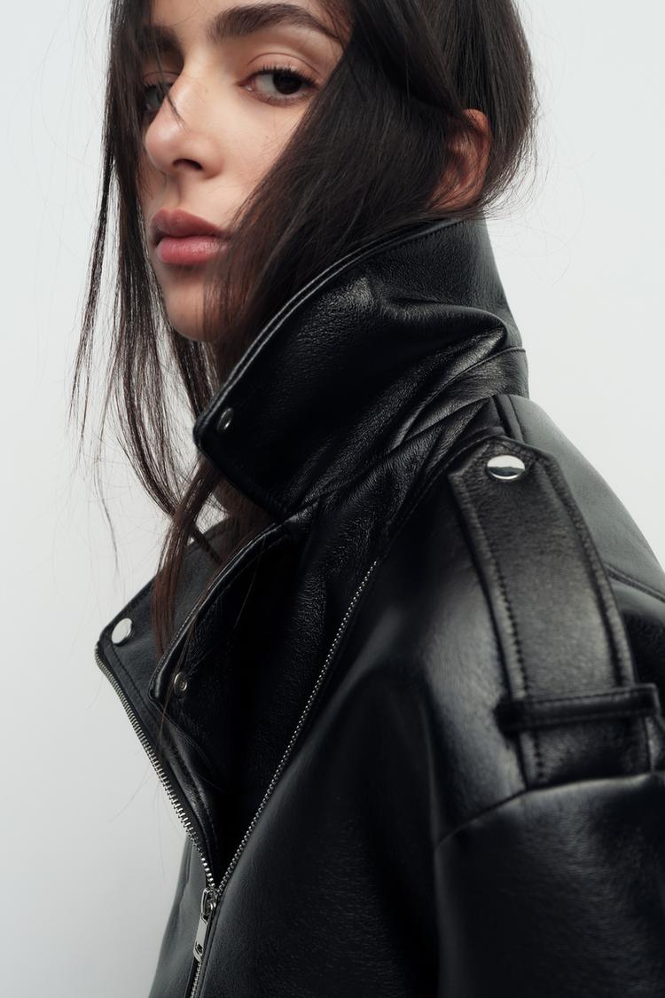 GLANSENDE BIKERJAKKE