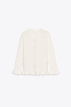 RUFFLED KNIT CARDIGAN