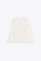 RUFFLED KNIT CARDIGAN