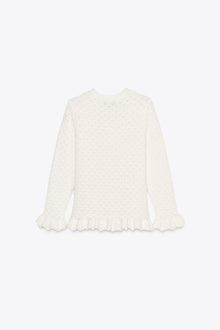 RUFFLED KNIT CARDIGAN