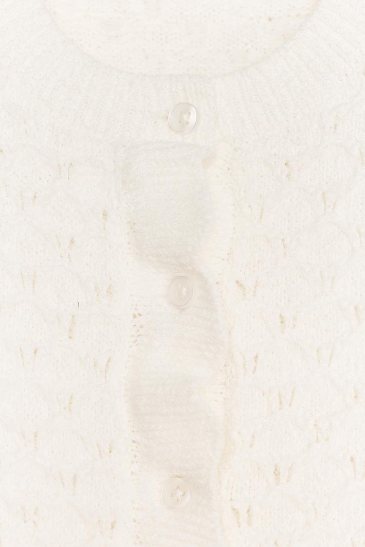 RUFFLED KNIT CARDIGAN