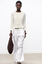 RUFFLED KNIT CARDIGAN