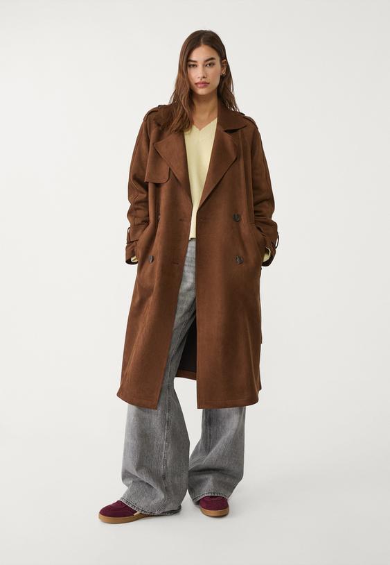 SUEDE TRENCH COAT