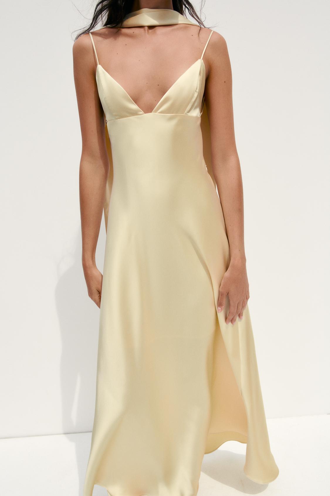 FOULARD SATIN MAXI DRESS