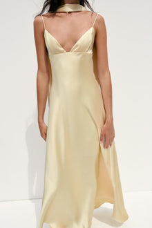 FOULARD SATIN MAXI DRESS