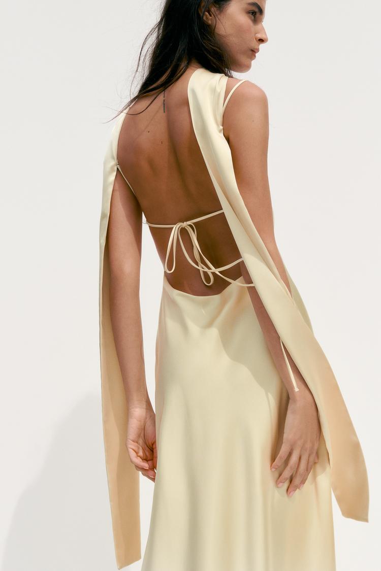 FOULARD SATIN MAXI DRESS