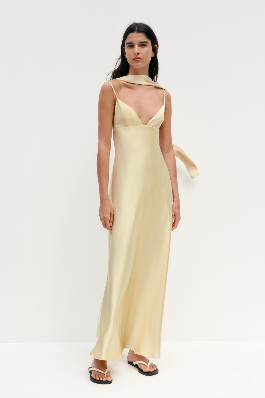 FOULARD SATIN MAXI DRESS
