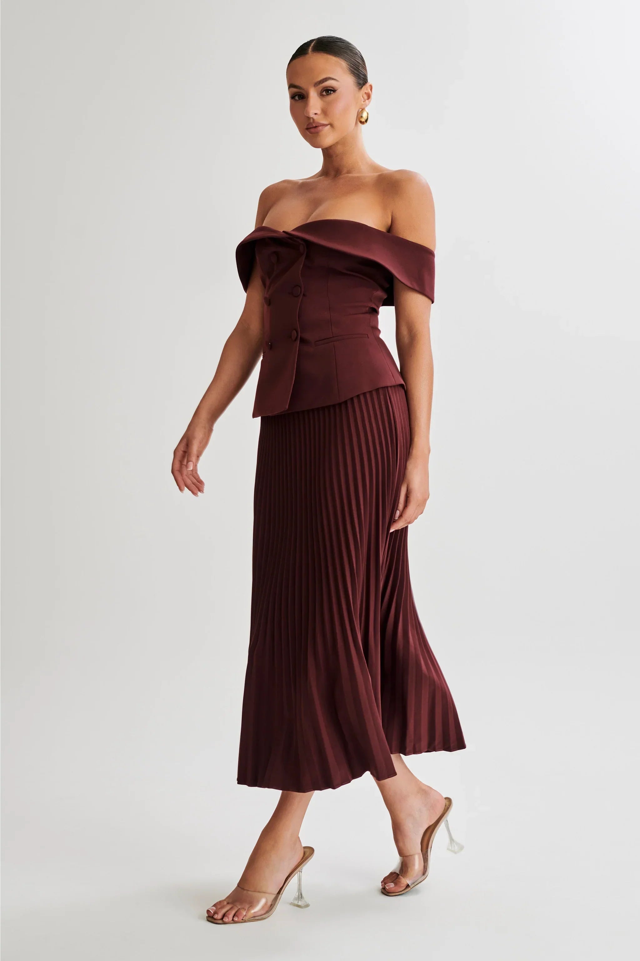PLEATED MIDI SKIRT
