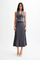 PLEATED MIDI SKIRT