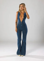 NAVY DENIM JUMP SUIT