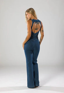 NAVY DENIM JUMP SUIT