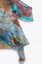 PATCHWORK RUFFLE TOP