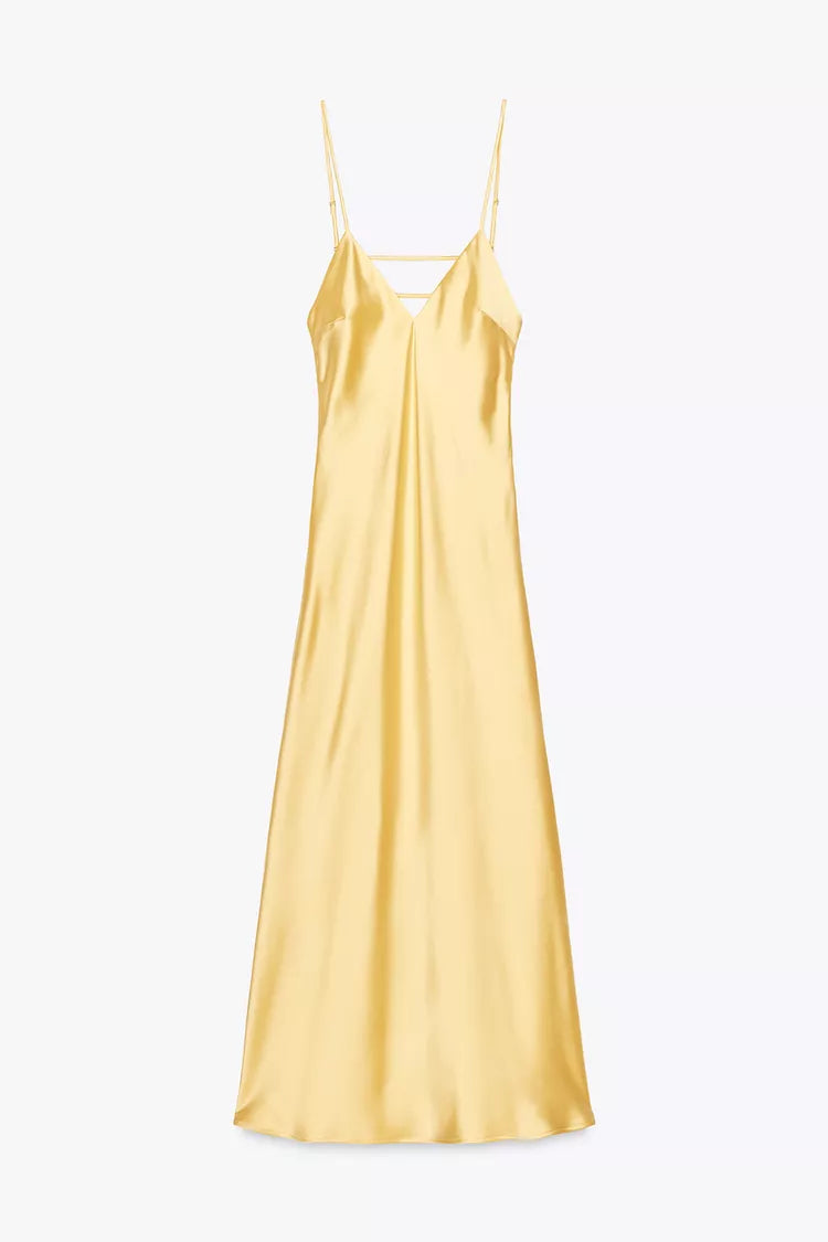 SATIN MIDI DRESS