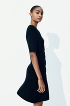 KNIT BUTTON DRESS