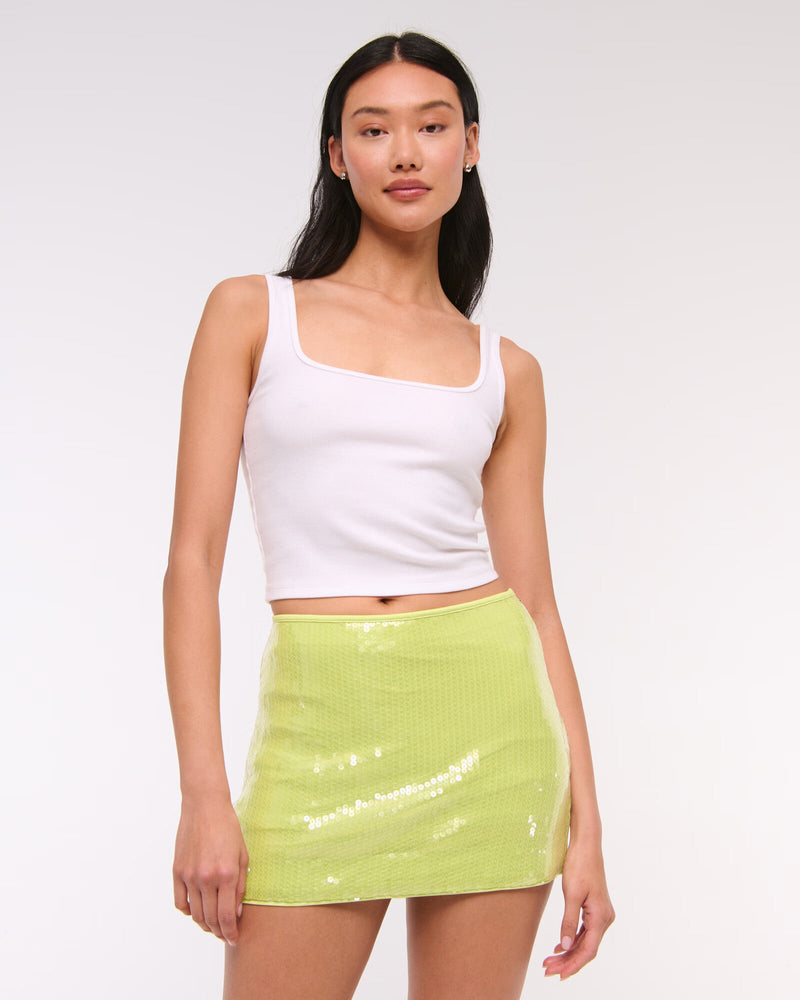 SIENNA LIME SEQUIN SKIRT