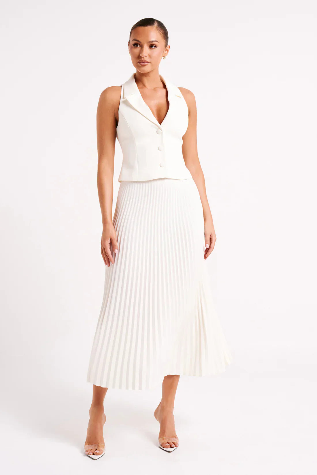 PLEATED MIDI SKIRT