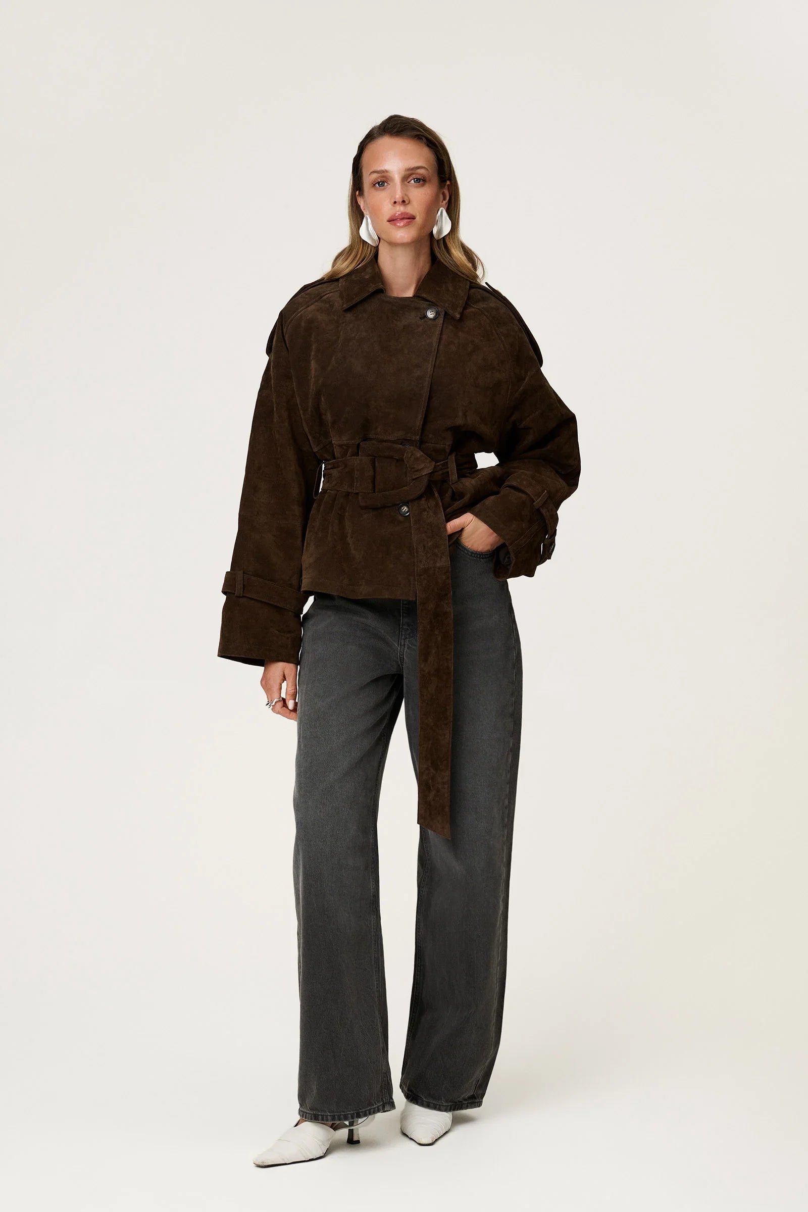 SUEDE SHORT TRENCH