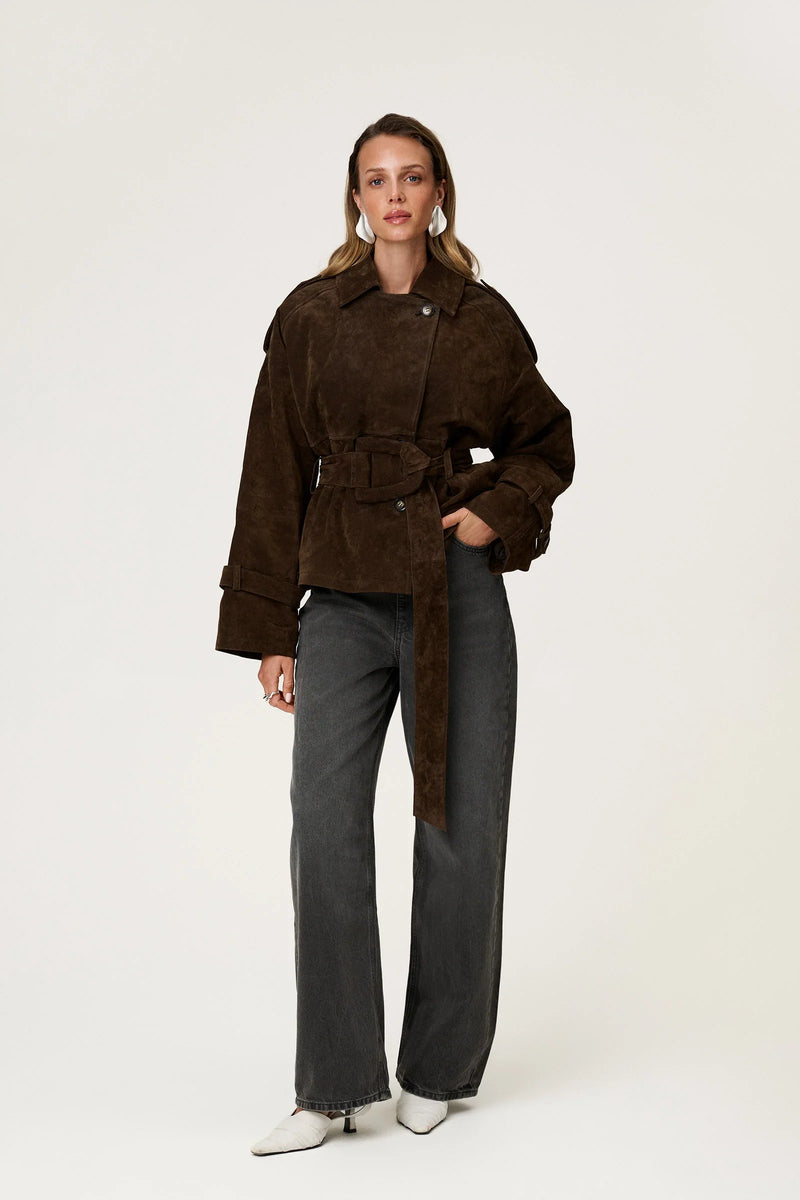 SUEDE SHORT TRENCH