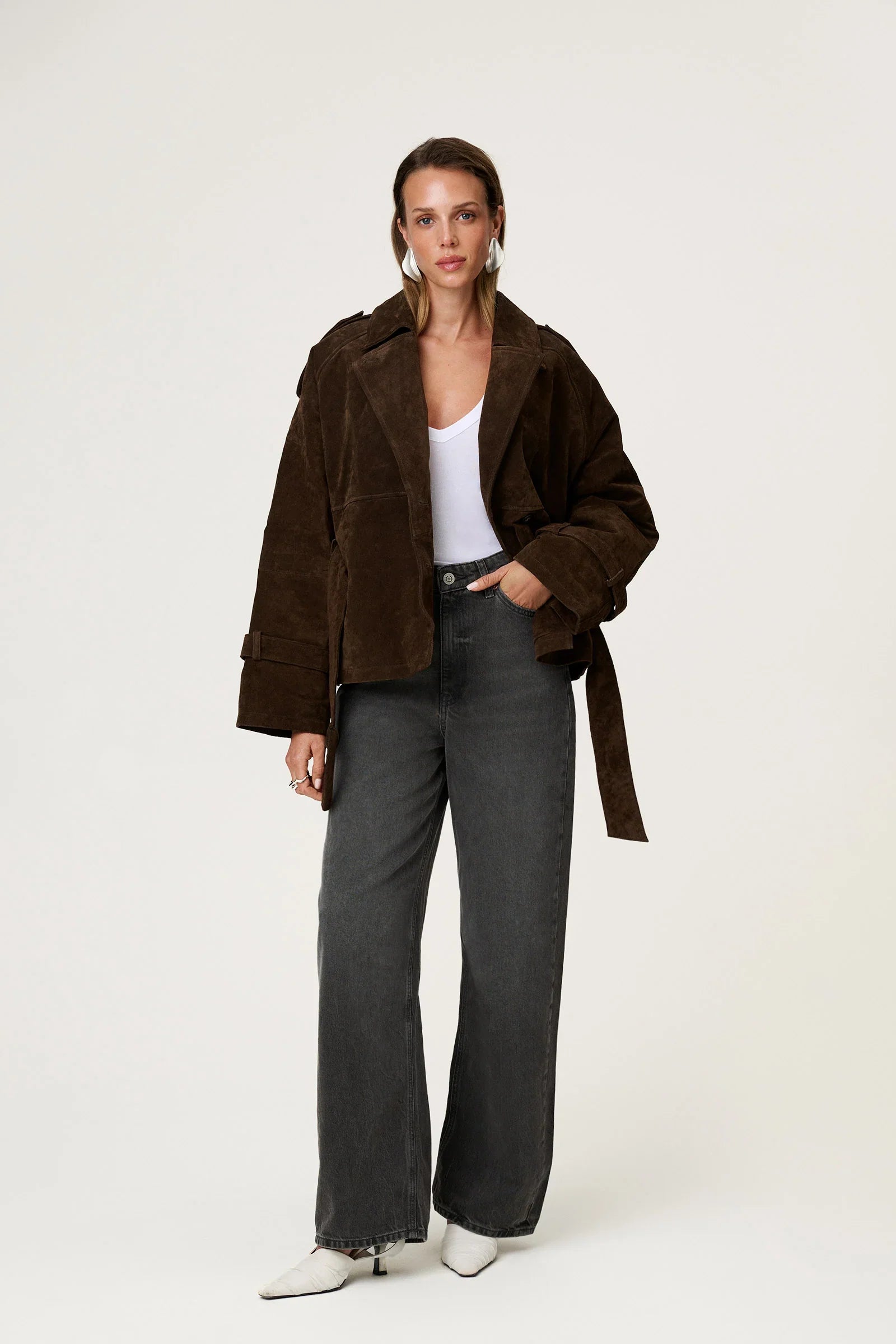 SUEDE SHORT TRENCH