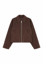 FAUX SUEDE ZIP JACKET