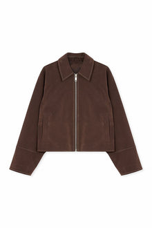 FAUX SUEDE ZIP JACKET