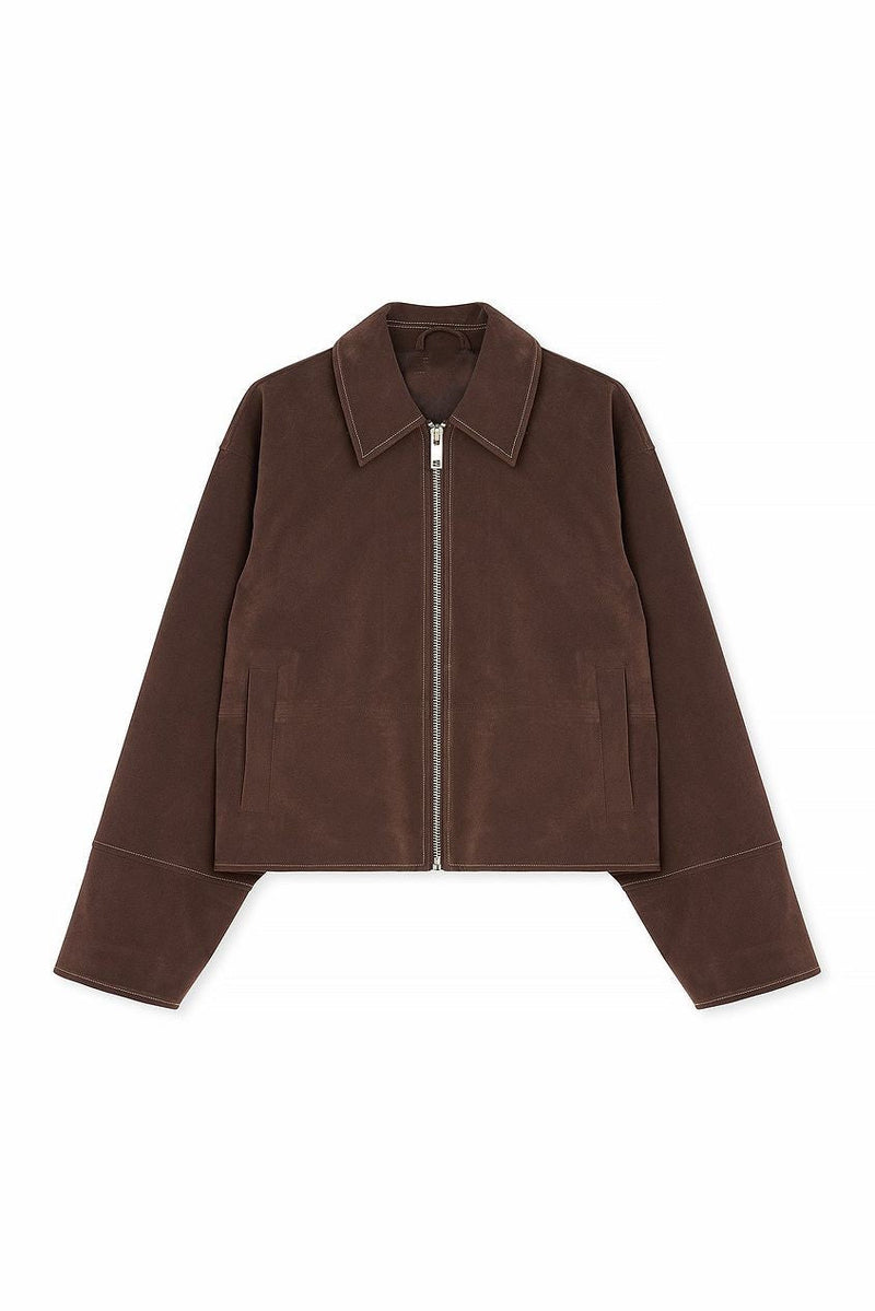FAUX SUEDE ZIP JACKET