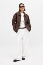 FAUX SUEDE ZIP JACKET