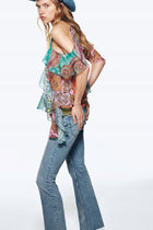 PATCHWORK RUFFLE TOP