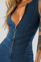 NAVY DENIM JUMP SUIT