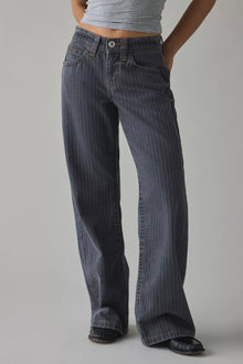 PRINTED PINSTRIPE JEANS